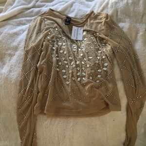 Windsor embellished sheer crop top new with tags